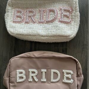 Bride Embellished Clutch Set - Cream and Pink